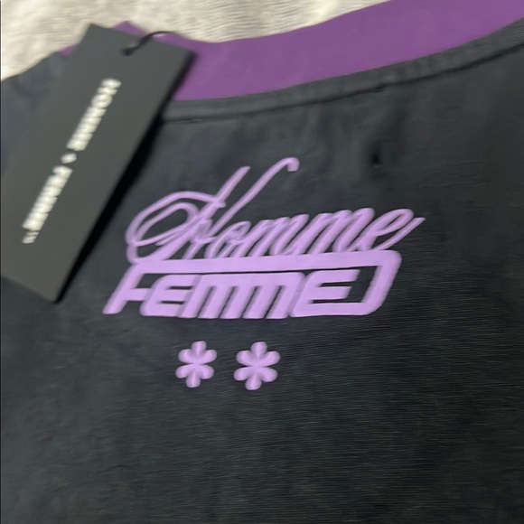 Homme Femme Purple and Black Short Sleeve Tee - Picture 7 of 9